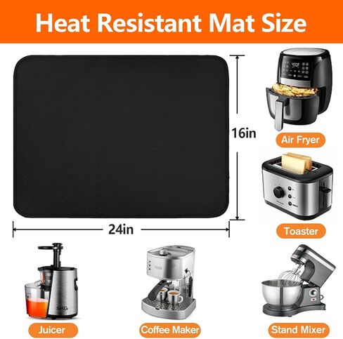 Heat Resistant Mats for Countertop, 15x18in, Fiberglass Base with Silicone Resin Coating, Protects from Heat up to 1022, Gray in Saudi Arabia