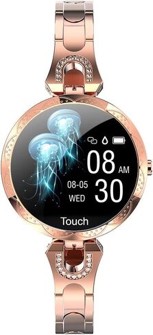 Smartwatch for Women Compatible for Android/iOS Phones. Health and Fitness Tracker with Heart Rate Blood Pressure Bluetooth Remote Photography Female Menstrual Cycle in Saudi Arabia