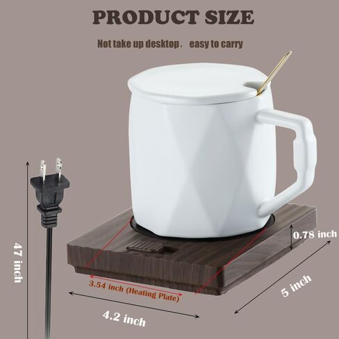 Coffee Mug Warmer, Fastest Heating Cup Warmer for Office Desk Accessories, Metal Heating Panel, 2 Temperature Setting Cup Warmer for Heating Coffee, Beverage, Cocoa, Milk, Tea and Candle,(Rose) in Saudi Arabia