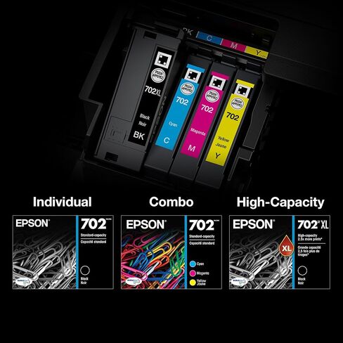 خرطوشة حبر Epson T702 DURABrite Ultra ذات سعة قياسية باللون الأصفر - خرطوشة (T702420-S) لطابعات Workforce Pro المختارة، عدد 1 (عبوة من قطعتين) in Kuwait