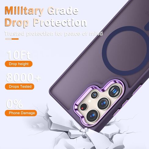 for Samsung Galaxy S25 Ultra Case, Matte Magnetic Phone Case with 1 Screen Protector, Support for Magsafe, Translucent Frosted Shockproof Protective Cover for Samsung Galaxy S25 Ultra, Mint Green in Saudi Arabia
