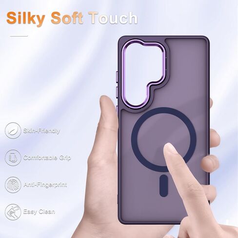 for Samsung Galaxy S25 Ultra Case, Matte Magnetic Phone Case with 1 Screen Protector, Support for Magsafe, Translucent Frosted Shockproof Protective Cover for Samsung Galaxy S25 Ultra, Mint Green in Saudi Arabia