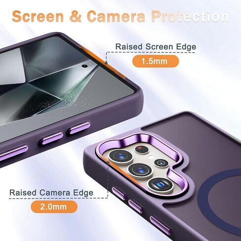 for Samsung Galaxy S25 Ultra Case, Matte Magnetic Phone Case with 1 Screen Protector, Support for Magsafe, Translucent Frosted Shockproof Protective Cover for Samsung Galaxy S25 Ultra, Mint Green in Saudi Arabia