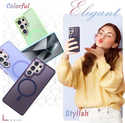for Samsung Galaxy S25 Ultra Case, Matte Magnetic Phone Case with 1 Screen Protector, Support for Magsafe, Translucent Frosted Shockproof Protective Cover for Samsung Galaxy S25 Ultra, Mint Green in Saudi Arabia