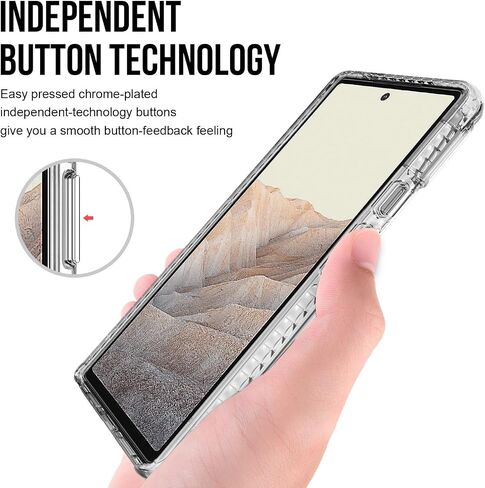 Crystal Clear Case for Google Pixel 6 Case, [Military Grade Drop Tested] Non-Yellowing Shockproof Protective Phone Cover for Google Pixel 6 6.4 inch, (Crystal Clear) in Saudi Arabia