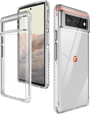 Crystal Clear Case for Google Pixel 6 Case, [Military Grade Drop Tested] Non-Yellowing Shockproof Protective Phone Cover for Google Pixel 6 6.4 inch, (Crystal Clear) in Saudi Arabia