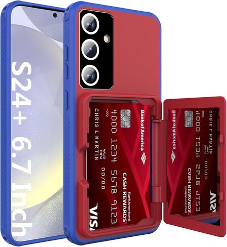 KJSK for Samsung Galaxy S24 Wallet Case,Built-in Card Holder and Mirrors,Military Grade Shockproof Case for Galaxy S24 6.2“（Purple） in Saudi Arabia