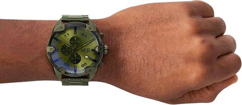 Diesel Spiked Men's Watch, Chronograph Watch with Stainless Steel Bracelet or Genuine Leather Band in Saudi Arabia
