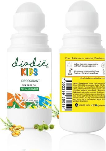 Kids Natural Deodorant Rollon for Kids, Boys or Girls and Teens I Aluminum-Free, Paraben-Free 4.2 oz, 2 Pack in Saudi Arabia