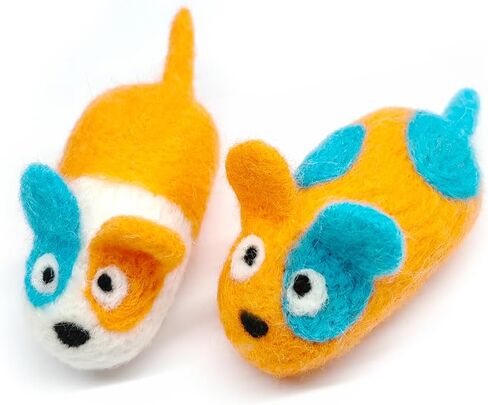 Wool Cat Toys Mouse 2Pcs Handmade for Indoor Cats Kitten Entertainment Chase Hunting Exercise Cat Kicker Without Catnip in Saudi Arabia