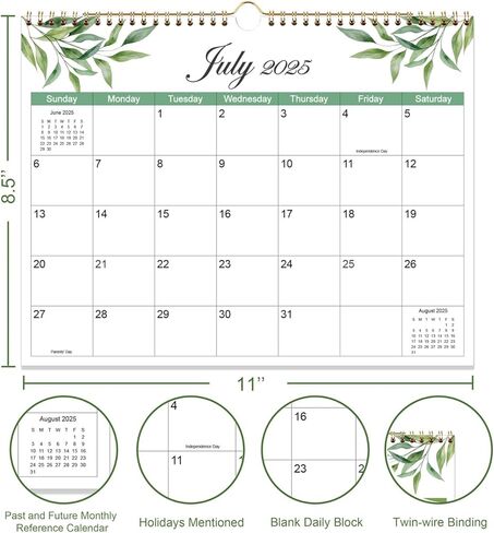 التقويم 2025-18 تقويم الحائط الشهري 2025 2026 من يناير 2025 إلى يونيو 2026، التقويم 2025-2026 للتخطيط، 11 بوصة × 14 بوصة in Kuwait