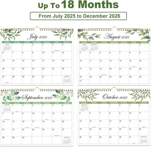 التقويم 2025-18 تقويم الحائط الشهري 2025 2026 من يناير 2025 إلى يونيو 2026، التقويم 2025-2026 للتخطيط، 11 بوصة × 14 بوصة in Kuwait