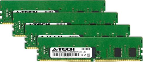 مجموعة A-Tech 64 جيجابايت (2x32 جيجابايت) DDR4 2666 ميجا هرتز PC4-21300 ECC RDIMM 2Rx4 Dual Rank 1.2V ECC وحدات ترقية ذاكرة DIMM 288-Pin للخادم وذاكرة الوصول العشوائي لمحطة العمل (سلسلة A-Tech Enterprise) in Kuwait