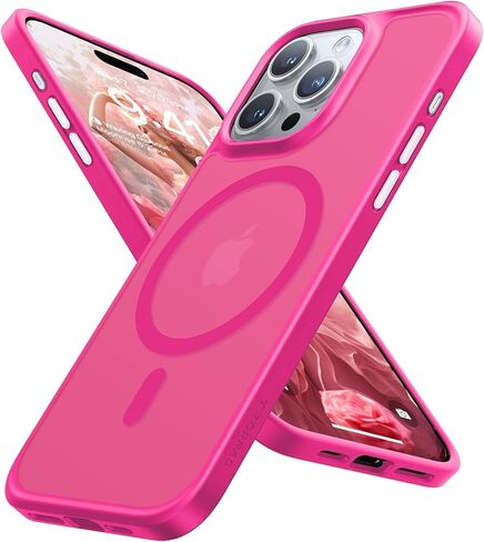TORRAS Magnetic Shockproof Guardian Designed for iPhone 15 Pro Max Case[Compatible with MagSafe] [Military Grade Drop Tested] Slim Frosted Case for iPhone 15 Pro Max Case (6.7"), 2023, Black Titanium in Saudi Arabia
