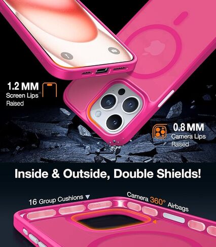 TORRAS Magnetic Shockproof Guardian Designed for iPhone 15 Pro Max Case[Compatible with MagSafe] [Military Grade Drop Tested] Slim Frosted Case for iPhone 15 Pro Max Case (6.7"), 2023, Black Titanium in Saudi Arabia