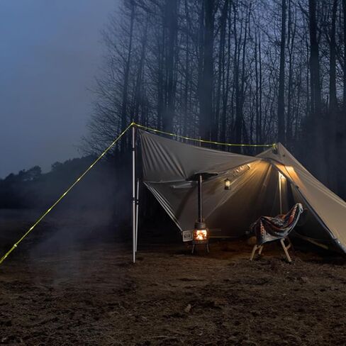 P auke'réi Luminous Paracord Light, Camping Rope Light, Tent Wind Rope Light, Warning Light, Waterproof Marine Rope, Nylon Rope, Outdoor LED Rope Light, Φ6mm, L16.4ft / 5m (Neon Green, 2 pcs) in Saudi Arabia