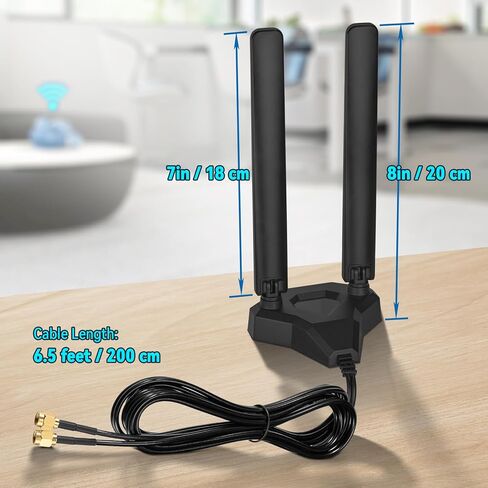 ثمانية 9dbi wifi 6e الهوائي Tri-Band 6ghz 5Ghz 2.4 جيجا هرتز قاعدة WiFi Base Magnetic Base WiFi للكمبيوتر الشخصي PCIe WiFi Bluetooth 6E ألعاب Mother in Kuwait
