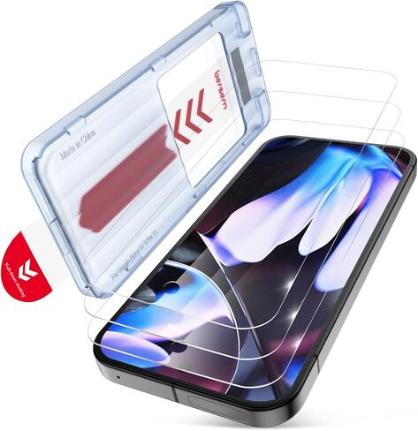 bersem 3 Pack for Google Pixel 9 / Pixel 9 Pro Screen Protector, Tempered Glass Film with Customized Installation Tray, Fingerprint Unlock, Military Grade Shatterproof, HD Clear, Scratch Resistant in Saudi Arabia