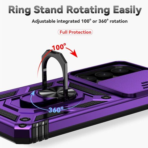 for Samsung Galaxy S25 Case,with Camera Lens Cover HD Screen Protector,[Military Grade] Ring Car Mount Kickstand Hybrid Hard PC Soft TPU Shockproof Protective Case for Galaxy S25, Teal in Kuwait