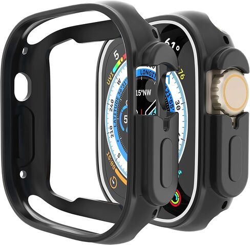 [2 Pack] Penom Compatible for Apple Watch Ultra Case 49mm Bumper Cover, Soft TPU Shockproof Protective Scratch-Resistant Frame for iWatch Series 8 Ultra 49 MM [No Screen Protector] - Orange in Saudi Arabia
