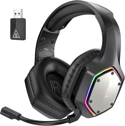2.4GHz Wireless Gaming Headset for PC, PS4, PS5, Gaming Headphones with Noise Cancelling Microphone, 7.1 Surround Sound, 36-Hr Battery Gamer Headset for Computer, Laptop, 3.5mm Wired for Xbox Serie in Saudi Arabia