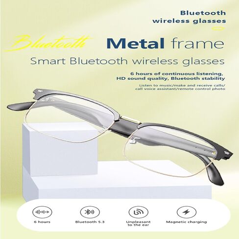 Ai Translation Glasses with more than 144 languages real time translation and touch, Voice Assistant,Anti blue light, Smart Music Glasses, great for businees, travel or overseas students, Black in Saudi Arabia