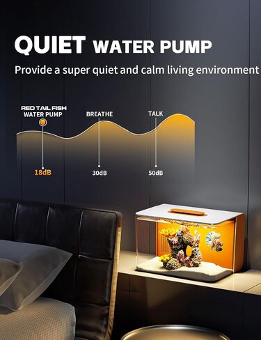Betta Fish Tank, 2.5 Gallon Aquarium Kit with Filter, Light, Self Cleaning, Oxygenation, Small All in One Starter Fish Tank for Goldfish, Guppy, Shrimp, Desktop, Acrylic in Kuwait