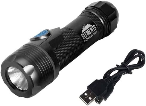 Celestron-Elements Thermotorch 5-Lithium-ion بطارية المصباح المصباح المصباح LED-3-in-1 المصباح التكتيكي-WAND WAND WARDER و USB BANK-رائع للمشي لمسافات طويلة ، التخييم in Saudi Arabia