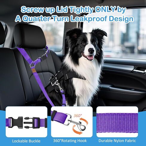3 Pack Dog Seat Belt for Car, Car Headrest Restraint Adjustable Nylon Fabric, Dog Restraints Vehicle Seatbelts Harness in Saudi Arabia