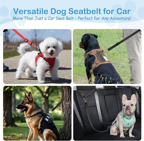 3 Pack Dog Seat Belt for Car, Car Headrest Restraint Adjustable Nylon Fabric, Dog Restraints Vehicle Seatbelts Harness in Saudi Arabia