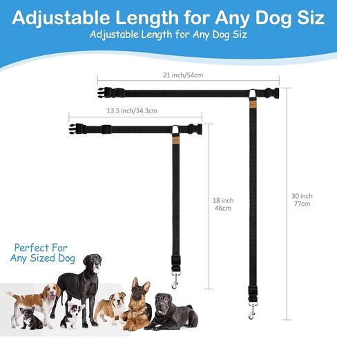 3 Pack Dog Seat Belt for Car, Car Headrest Restraint Adjustable Nylon Fabric, Dog Restraints Vehicle Seatbelts Harness in Saudi Arabia