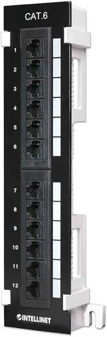 Intellinet 24-Port Cat-6 Network Patch Panning Rack-Mount-PRAGERER TRAGE 3MM 50 MICRO-INCH PLATED COSTS-Black ، 520959 in Kuwait