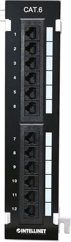 Intellinet 24-Port Cat-6 Network Patch Panning Rack-Mount-PRAGERER TRAGE 3MM 50 MICRO-INCH PLATED COSTS-Black ، 520959 in Kuwait