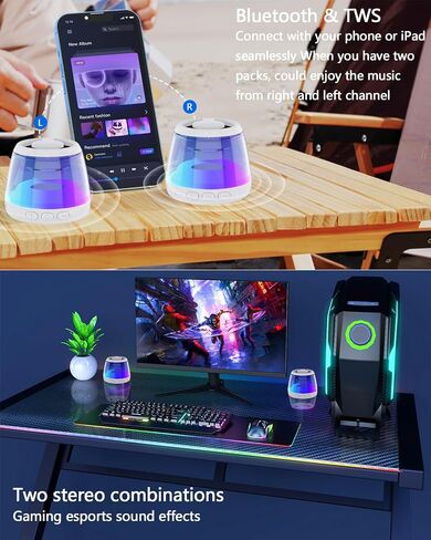 Magnetic Bluetooth Speaker, Wireless Speaker with RGB Light Show, Portable Speaker for MagSafe Phone Stand, Phone Stand for iPhone 16/15/14/13/12 Series/Samsung/Google (Black) (Black) in Saudi Arabia