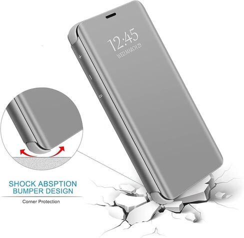 S25 Ultra Case Compatible with Samsung Galaxy S25 Ultra 5G Cell Phone Case with Kickstand, PU Leather, Clear View Mirror Flip Cover Shockproof Protective Cover for Samsung S25 Ultra, 2025 (Gold) in Saudi Arabia
