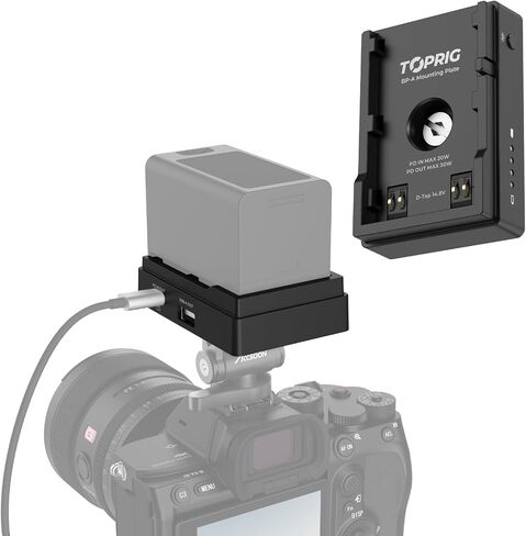 لوحة محول بطارية Toprig Accsoon NP-F لشاشة كاميرا DSLR، مدخل 20 وات/مخرج 30 وات، مخرج تيار مستمر 6-8.4 فولت، صغير وخفيف الوزن in Kuwait