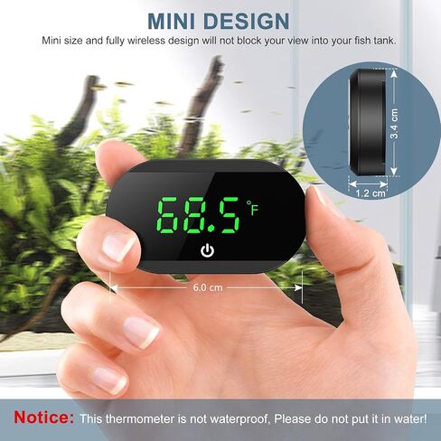 Upgraded Aquarium Thermometer Digital, Stick On Fish Tank Thermometer, ±1℉ High Accuracy, Tank Temperature Measurement with Touch Screen, Fish Tank Accessories for Fish, Axolotl in Saudi Arabia