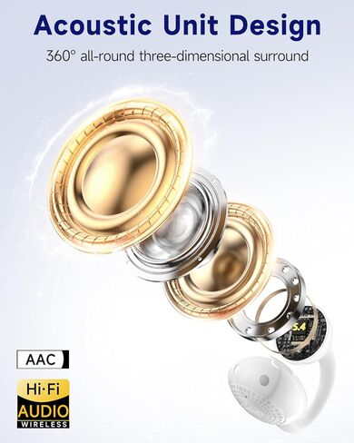 aigo CA05 Open Ear Earbuds Clip on Wireless Bluetooth 5.4 Headphones with Mic for iPhone,Android,Laptop,Enc Noise Reduction,50H Play,Waterproof Comfortable Wireless Earbuds Fit Sports Workout,Purple in Kuwait