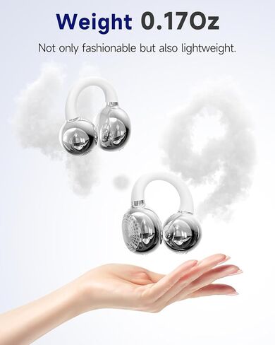 aigo CA05 Open Ear Earbuds Clip on Wireless Bluetooth 5.4 Headphones with Mic for iPhone,Android,Laptop,Enc Noise Reduction,50H Play,Waterproof Comfortable Wireless Earbuds Fit Sports Workout,Purple in Kuwait