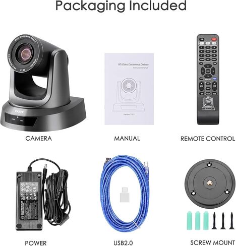 كاميرا غرفة مؤتمرات 10x مع إخراج 3G-SDI/HDMI/USB ، 1080p PTZ كاميرا البث المباشر للكنيسة ، التعليم ، PTZ Conference Webcam مرفق عن بُعد مع Zoom ، Skype ، OBS in Saudi Arabia
