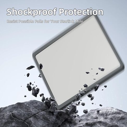 Starlink Mini Case Cover, Silicone Protector with Hook to Hang Starlink Mini on The Backpack for Non-Stop Signal Black in Saudi Arabia