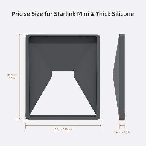 Starlink Mini Case Cover, Silicone Protector with Hook to Hang Starlink Mini on The Backpack for Non-Stop Signal Black in Saudi Arabia