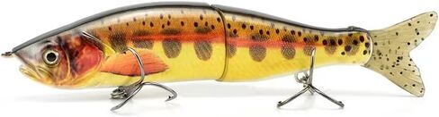 Glide Bait with PVC Tail Swimbait Sinking Hard Fishing Lure with Soft Tail Metal Joint Fishing Tackle Set for Bass Trout Shad Perch Pike Musky for Freshwater Saltwater in Saudi Arabia