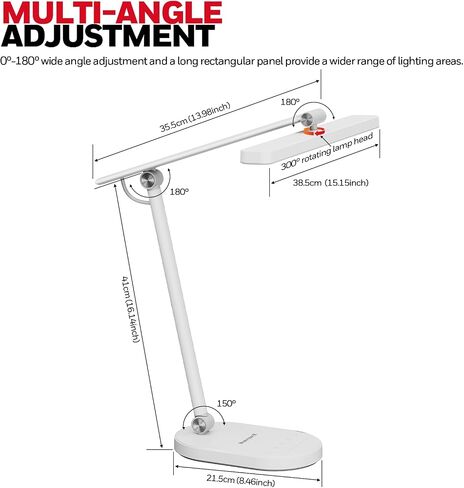 Honeywell Desk Lamp for Home Office - H9 Sunturalux™ Executive LED Desk Light with Auto-sensing,1000lm 3 Color Stepless Brightness Adjustment Eye-caring Table Lamp,Computer Reading Lamp for Study,Work in Saudi Arabia