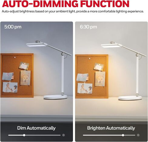 Honeywell Desk Lamp for Home Office - H9 Sunturalux™ Executive LED Desk Light with Auto-sensing,1000lm 3 Color Stepless Brightness Adjustment Eye-caring Table Lamp,Computer Reading Lamp for Study,Work in Saudi Arabia