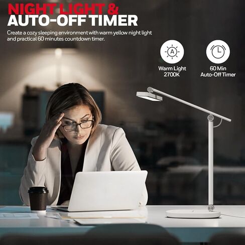Honeywell Desk Lamp for Home Office - H9 Sunturalux™ Executive LED Desk Light with Auto-sensing,1000lm 3 Color Stepless Brightness Adjustment Eye-caring Table Lamp,Computer Reading Lamp for Study,Work in Saudi Arabia