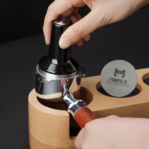 54 ملم portafilter بلا قاع لآلات Breville Espresso ، 3 أذنين Espresso portafilter مع شاشة عفريت ، سلة مرشح مزدوجة اللقطة ومقبض Walnutwood المتميز ، مجموعة إسكان إسبرسو. in Saudi Arabia
