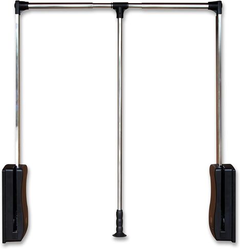 Pull Down Closet Rod 21"-26", Pull Down Adjustable Side Mounted Closet for Kitchen Bedroom High Cabinets, Closet Pull Down Rods Chrome,Two-Way Buffering Side, Heavy Duty Load Capacity in Saudi Arabia