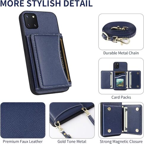 علبة الهاتف لـ Samsung Galaxy Note 10 Lite Wallet Wallet مع حزام كتف Crossbod in Kuwait