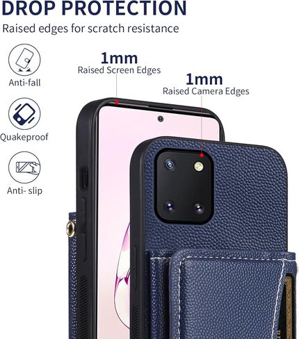 علبة الهاتف لـ Samsung Galaxy Note 10 Lite Wallet Wallet مع حزام كتف Crossbod in Kuwait